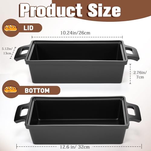 Cast Iron Bread Pan with Lid, 2-Piece Loaf Pan Set for Baking K74940