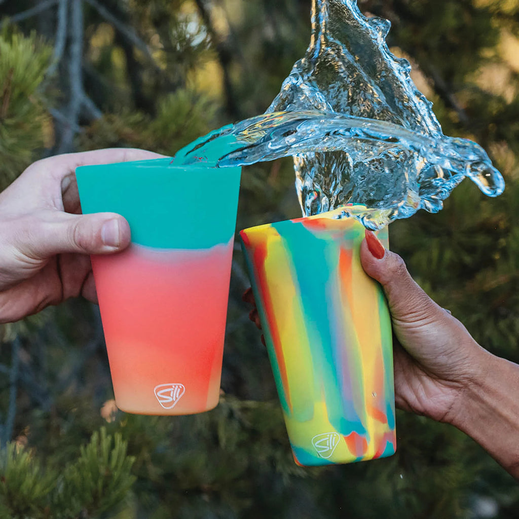 Silicone Pint Glasses 2 Pack - 16oz Unbreakable Cups, Non-Slip Easy Grip C20722