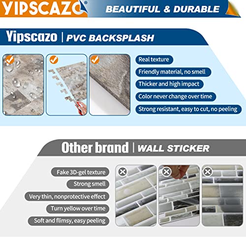 Peel and Stick Stone Metal Tile Backsplash 12 x 12 Inch, 20 Sheets S6487