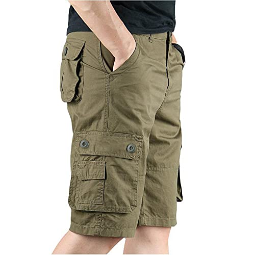 Men Cargo Shorts with Pockets Below Knee Relaxed Fit Shorts Casual Stretch Big and Tall Tactical Work Shorts Hiking Overalls