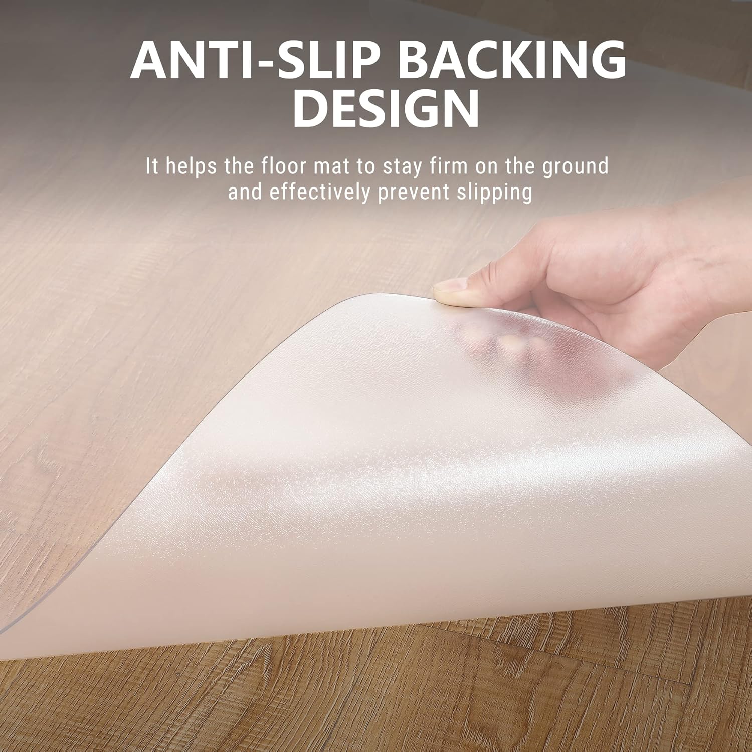 Office Chair Mat for Hardwood Floor, Desk Chair Protector for Hard Floors, Rolling Chair Plastic Mat for Tile Floor, Computer Chair Clear Mat with Lip (36" x 48") P490257