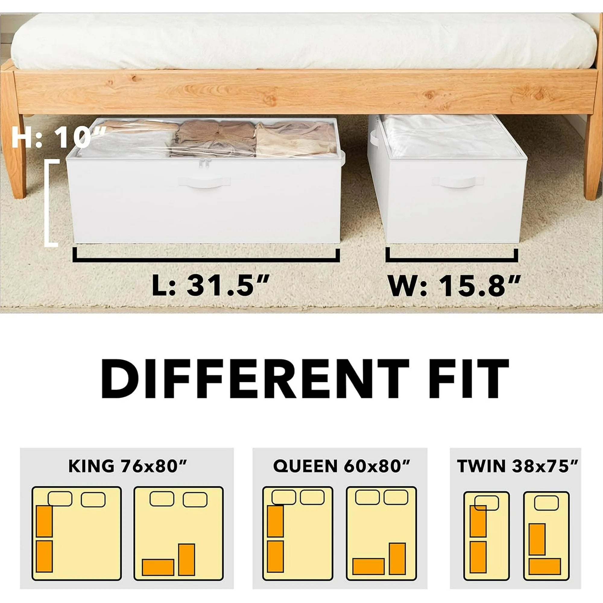 Under Bed Storage Containers with Lids, 2 Pack O592058