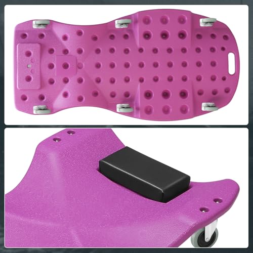 Low Profile Automotive Creeper with Padded Headrest, Red U80837