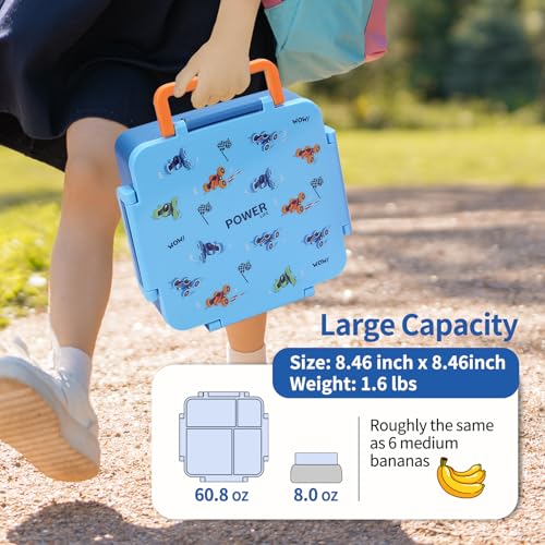 Kids Lunch Box with Thermos, 4 Compartments, Insulated, Drop-Proof, Dishwasher Safe I175