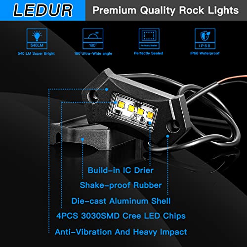 Rock Lights White 16 Pods 540LM 64LED for Offroad Trucks UTV Boat L89383