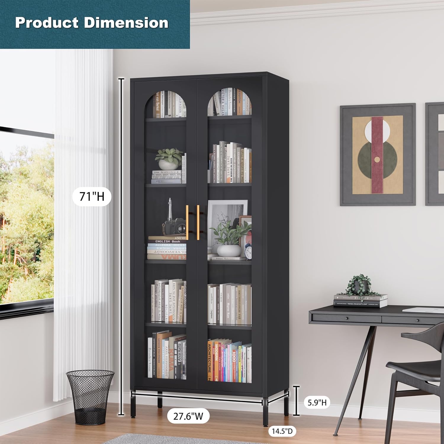 Glass Display Cabinet with 4 Adjustable Shelves B86882
