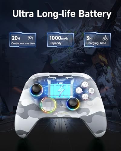 Wireless Bluetooth Controller with Hall Joysticks for PC, Android, Steam and Switch E86358