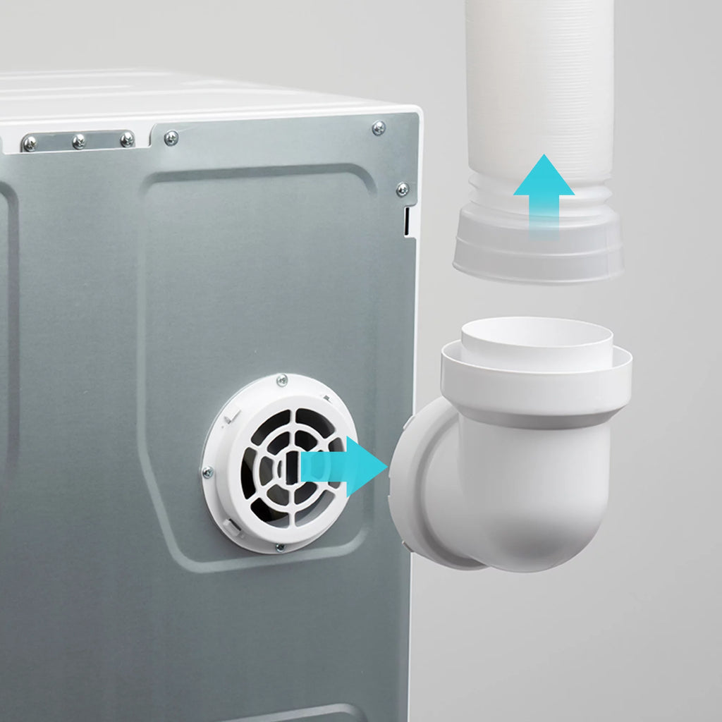 Compact Portable Laundry Dryer, 1020W, 1.41cu ft, Stainless Steel Tub, Wall Mount Kit, White O19644