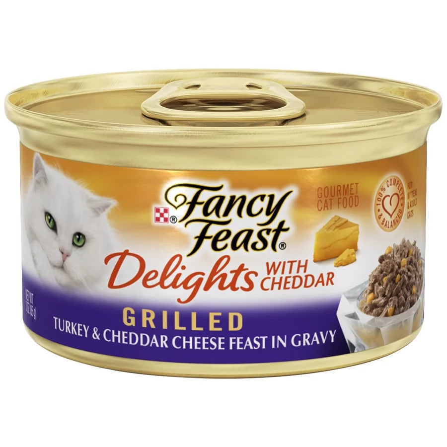 Wet Cat Food Variety Pack with Grilled Chicken, Turkey or Whitefish in Gravy M51272