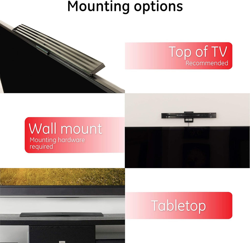 Amplified HD Digital TV Antenna, Indoor 4K 1080P VHF UHF with Signal Booster and 5ft Coax Cable S466758