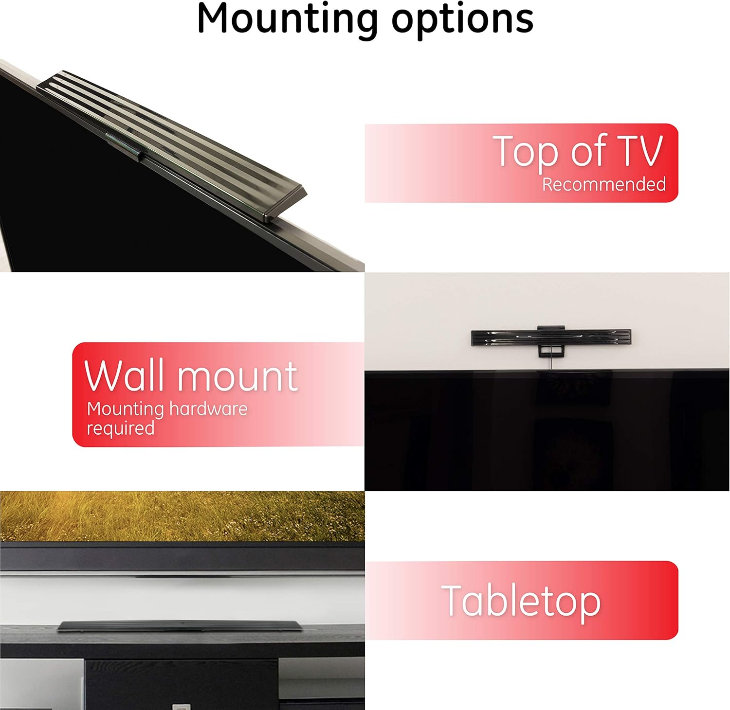 Amplified HD Digital TV Antenna, Indoor 4K 1080P VHF UHF with Signal Booster and 5ft Coax Cable S466758