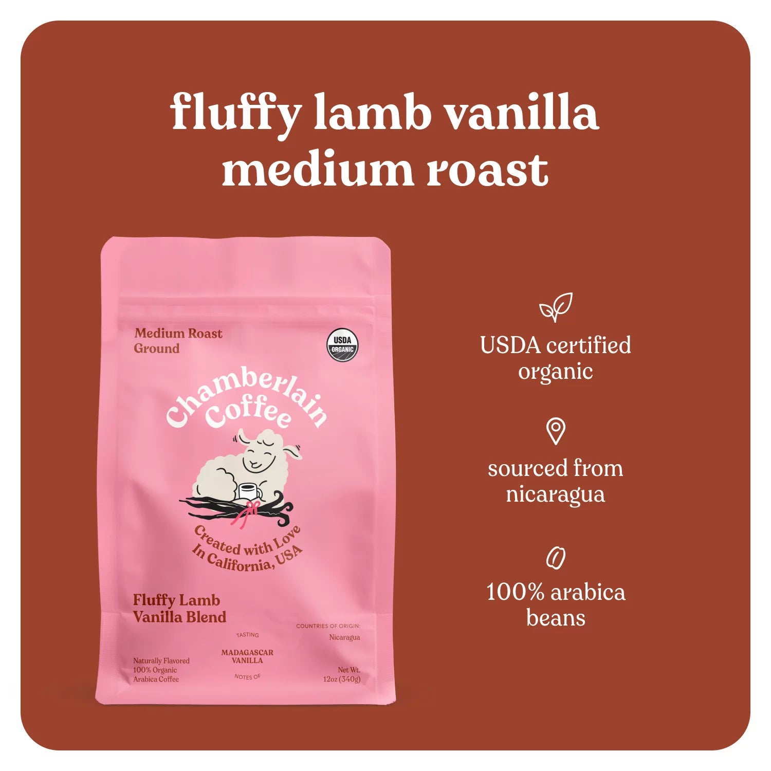 Vanilla Medium Roast Ground Coffee, 12 oz X687