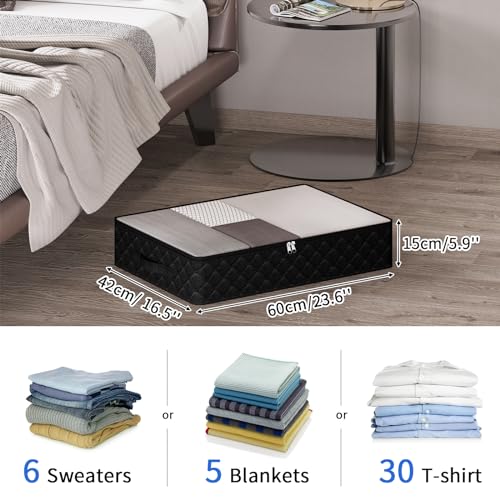 Underbed Storage Containers Foldable Clothes Bags for Blankets and Bedding, Grey K1851