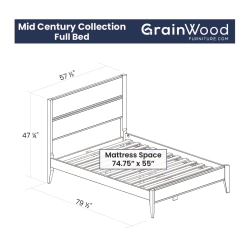 Solid Wood Platform Bed, Queen Size, Walnut W325341