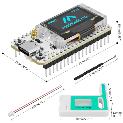 ESP32 LoRa V3 Development Board with Protective Case and 915MHz Antenna, OLED Display Type C D6778