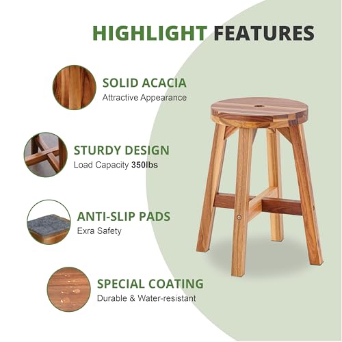 Wooden 2 Step Stool for Adults and Kids, 350 lbs Capacity W53775