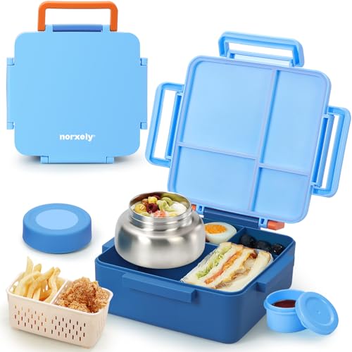 Kids Lunch Box with Thermos, 4 Compartments, Insulated, Drop-Proof, Dishwasher Safe I175