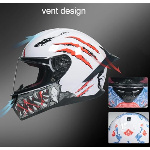 Full Face Motorcycle Helmet with HD Visor, DOT Approved T111255