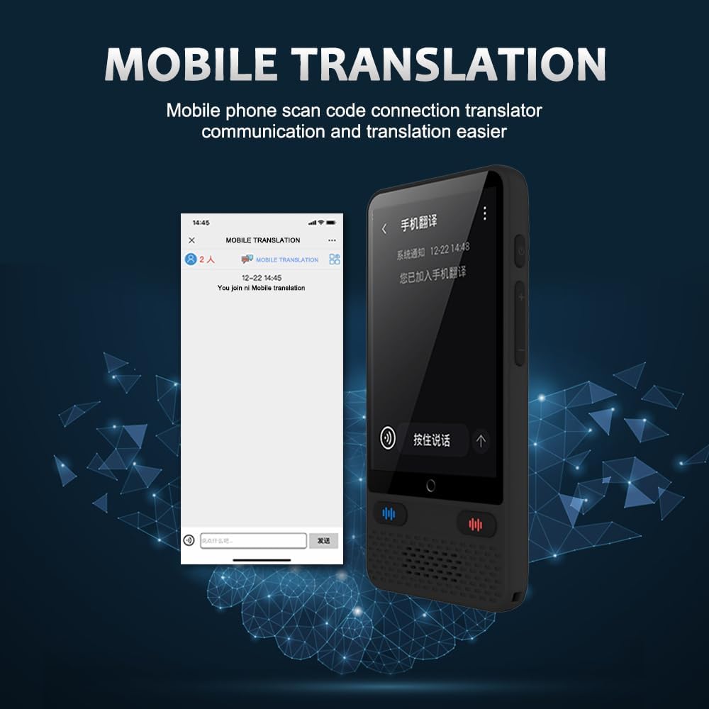 Portable Two-Way Language Translator Device, 138 Languages, Online/Offline, Voice & Photo Translation V3924