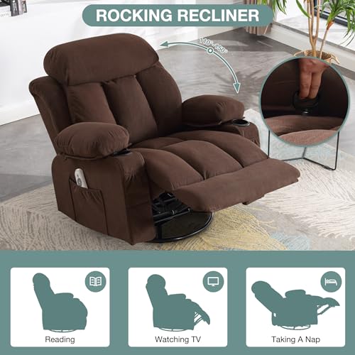 Massage Recliner Chair with Heat and Vibration, Ergonomic Fabric Sofa L1364