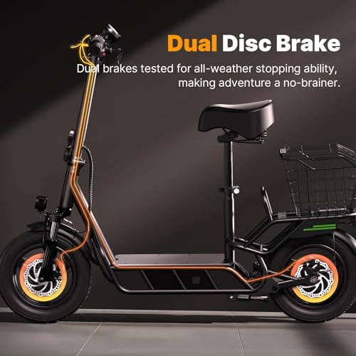 Electric Scooter for Adults, 28 Miles Range, 14'' Fat Tire, with Turn Signals L38069