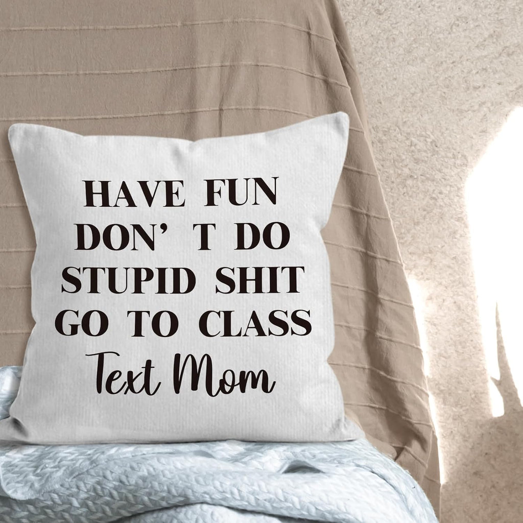 Funny Text Throw Pillow Covers 18x18, Dorm Room Classroom Decor D3504