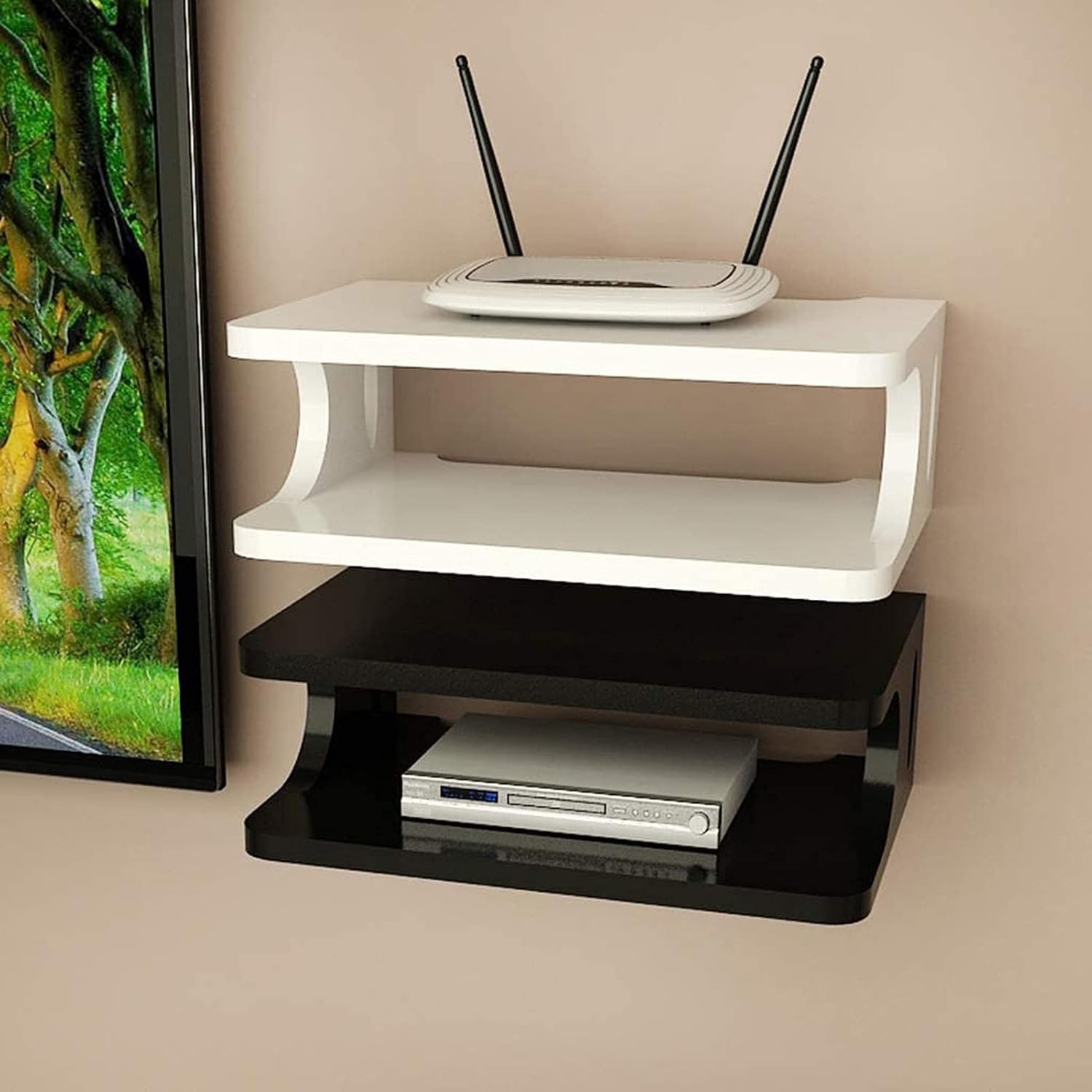 Floating TV Shelf Stand Wall Mounted Media Console for Living Room, Black, 170CM B2179