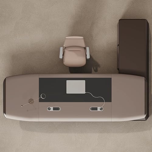 Executive Desk with Drawer, Storage Cabinet and USB Outlet V7752
