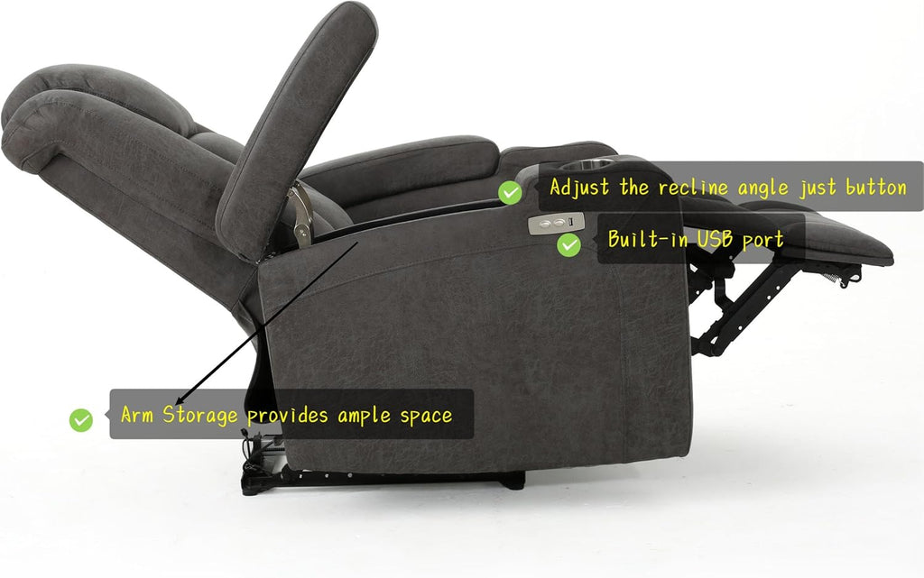 Power Recliner Chair with USB Port and Cup Holders N798234