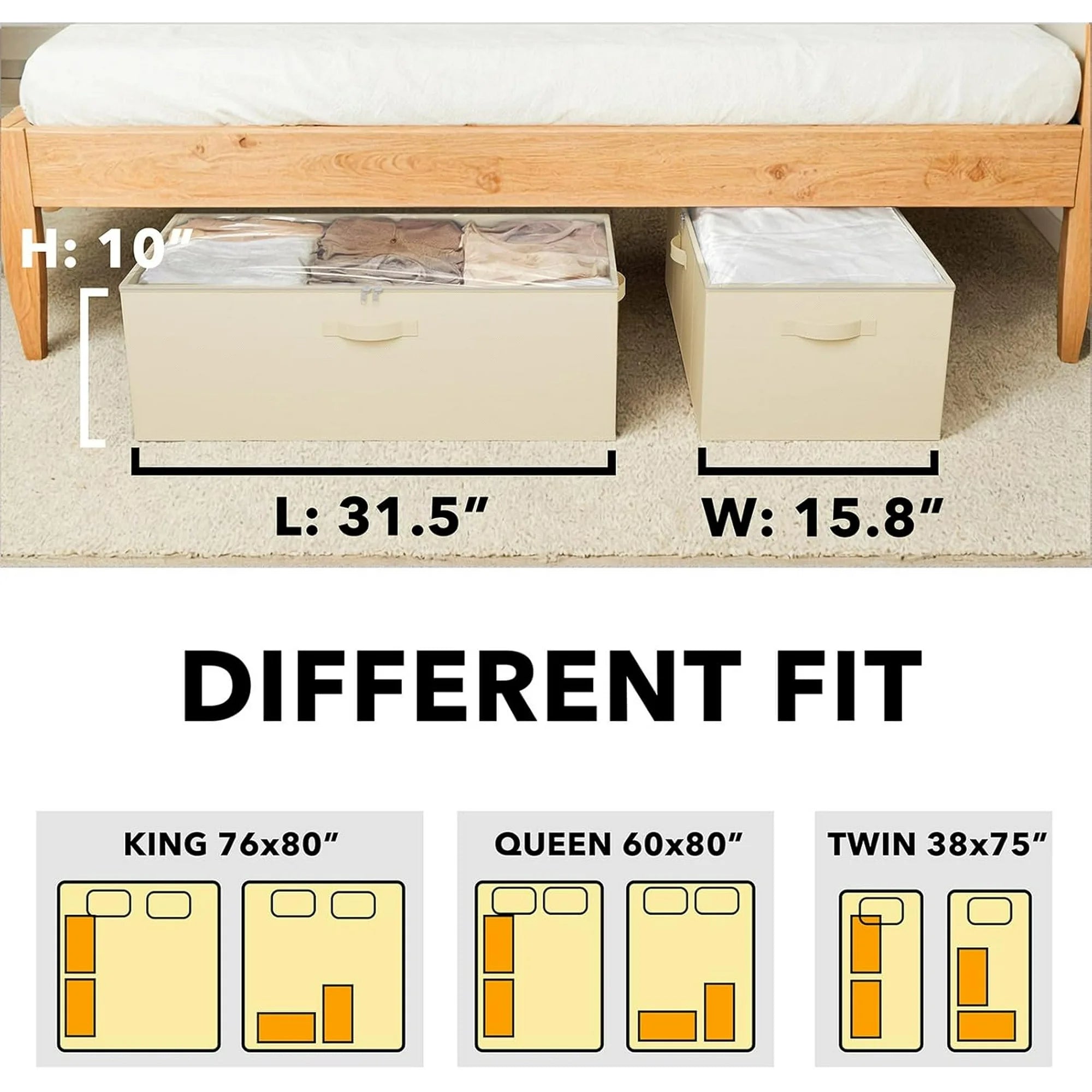 Under Bed Storage Containers with Lids, 2 Pack O592058