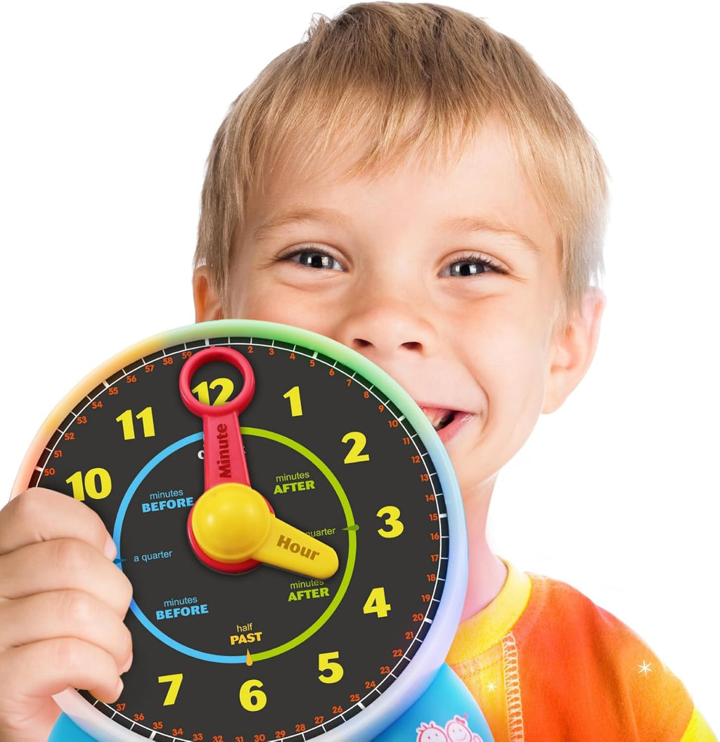 Talking Learning Clock for Toddlers - Teach Time with Light-Up Quiz and Music H16969