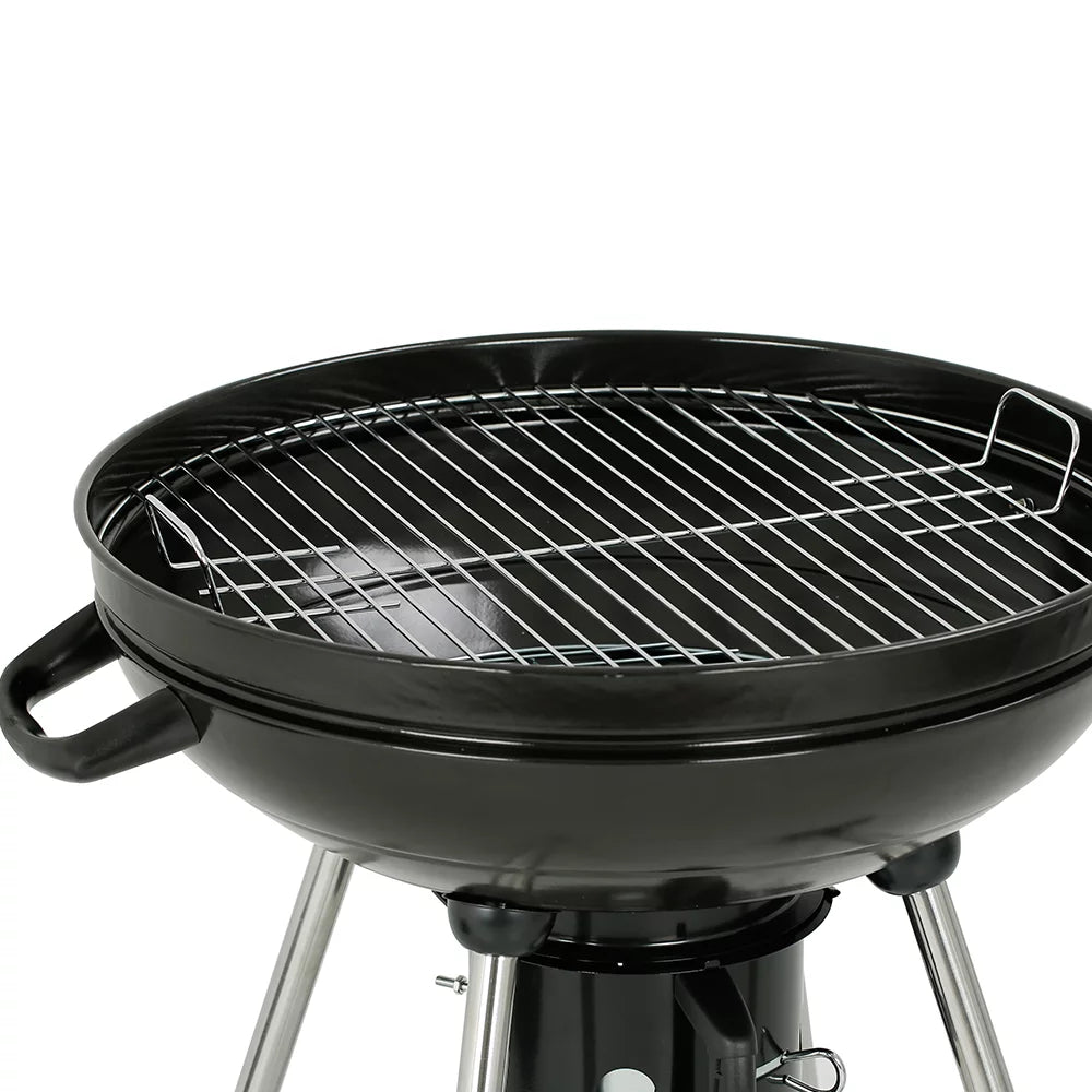 22" Round Portable Charcoal Kettle Grill with 2 Wheels, Black N78983