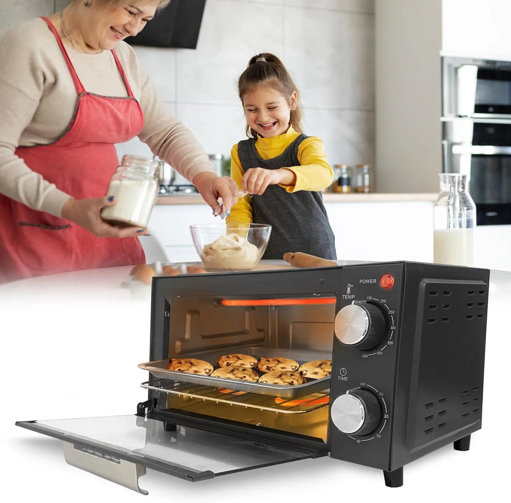 Toaster Oven with Baking Tray, Temperature Control, Timer, Black H772602