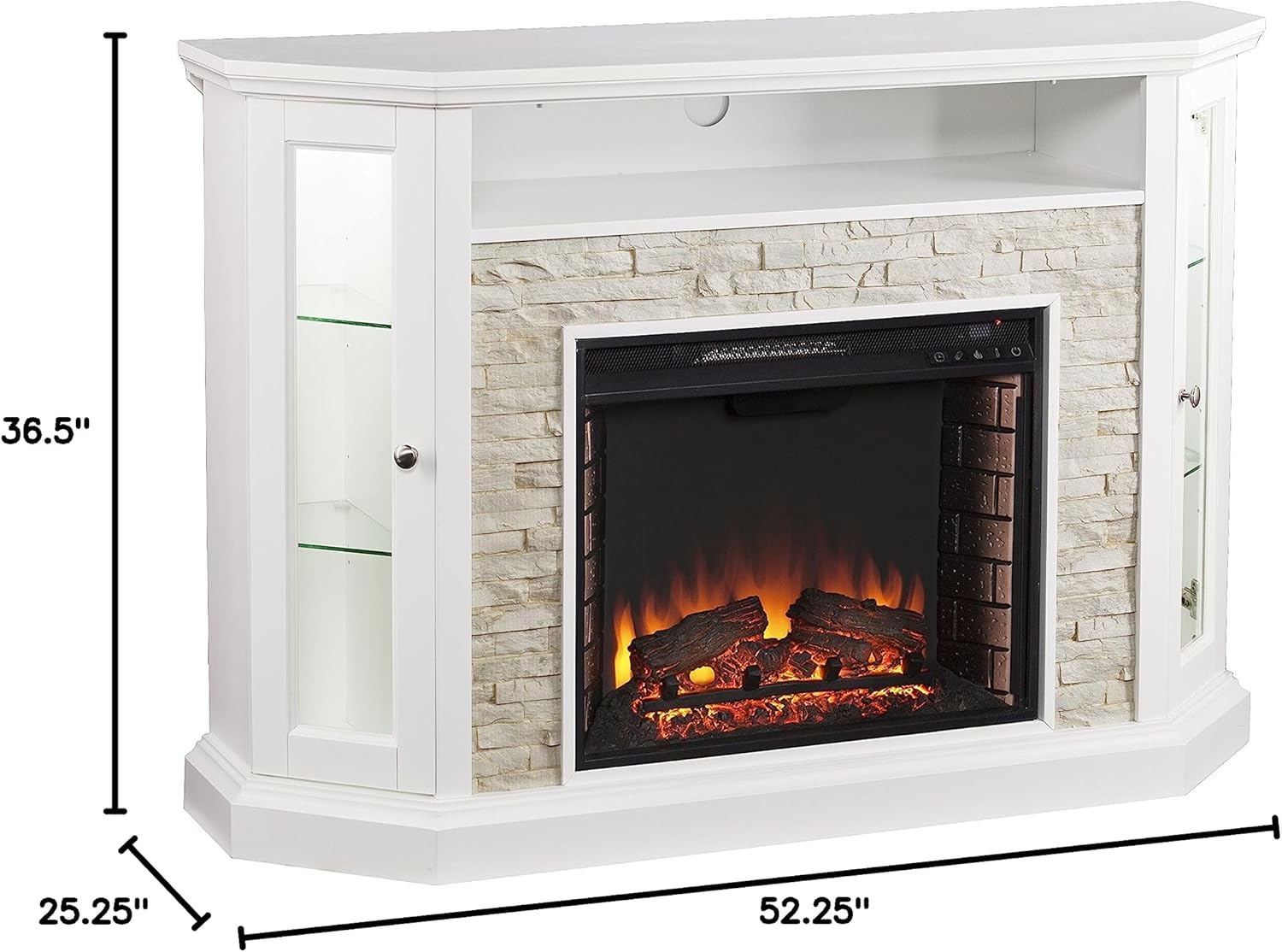 Corner Electric Fireplace Media Storage D87974