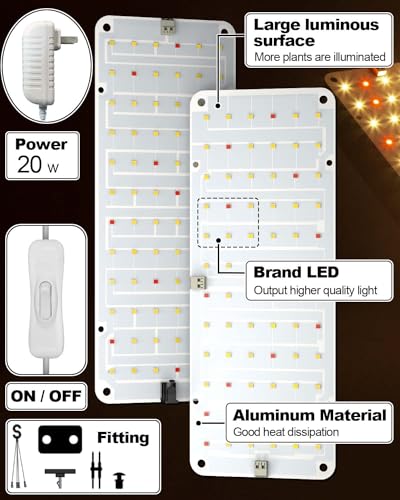 Grow Light for Indoor Plants, 20W Full Spectrum LED with On/Off Switch H78743