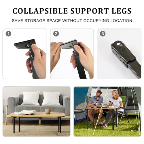 Folding Table Legs 16" Self-Locking Heavy Duty Metal with Screws A7561