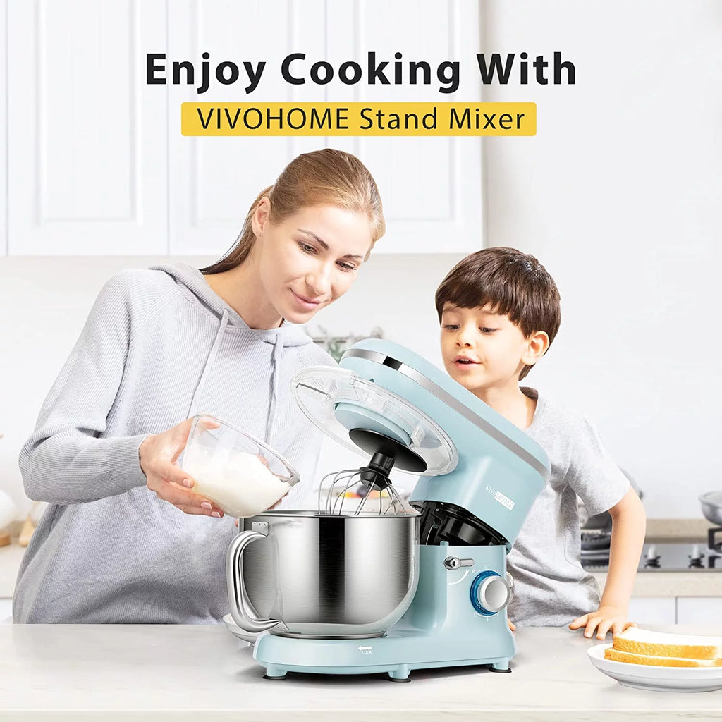 Stand Mixer, 660W 10 Speed 6 Quart Tilt-Head Electric Food Mixer with Beater, Dough Hook, Wire Whip E769