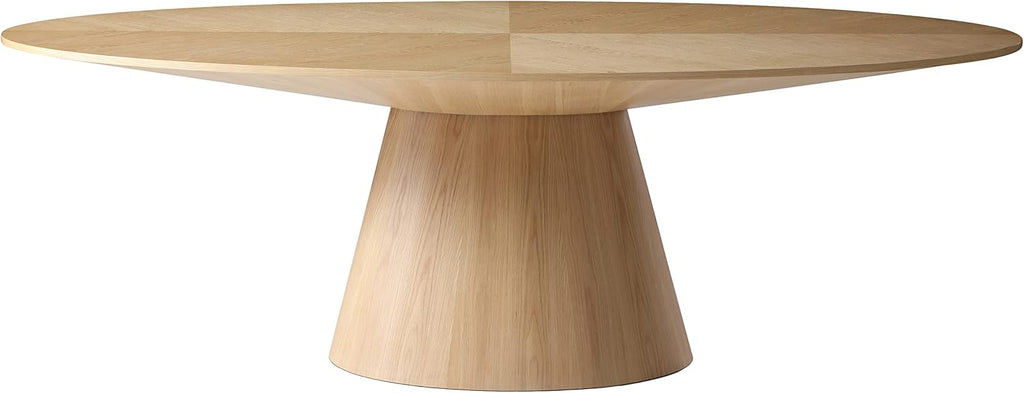 Mid-Century Oval White Oak Wood Dining Table T20063