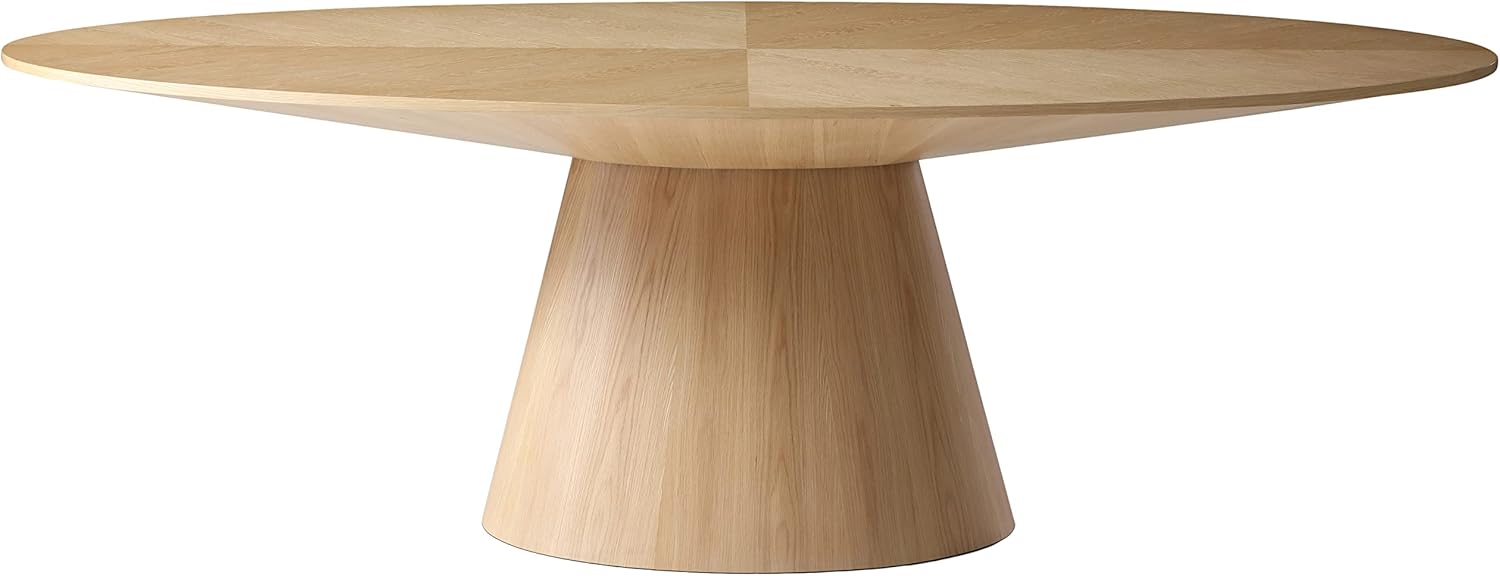 Mid-Century Oval White Oak Wood Dining Table T20063