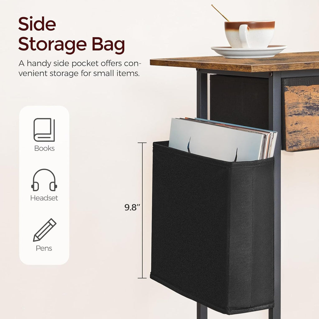 Printer Stand with Storage Drawer, 2-Tier Rolling Cart, Lockable Wheels G59730