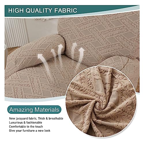 Recliner Slipcover 4-Piece Set with Side Pocket, Anti-Slip Elastic Furniture Protector U7173