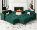 Belffin Oversized Modular Sectional Sofa Velvet U Shaped Couch with Storage Ottomans Modular Sectional Couch with Reversible Chaise Convertible Sectional Sleeper Sofa Velvet Blue