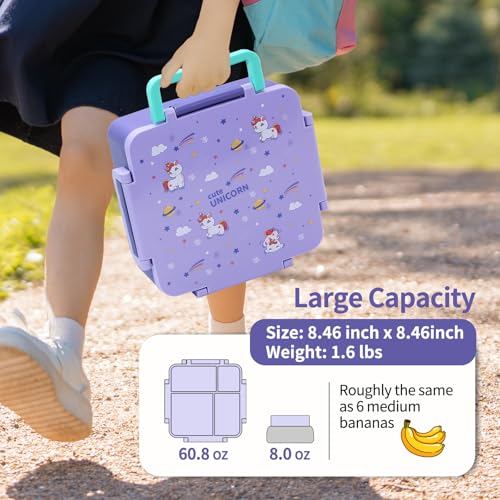 Kids Lunch Box with Thermos, 4 Compartments, Insulated, Drop-Proof, Dishwasher Safe I175