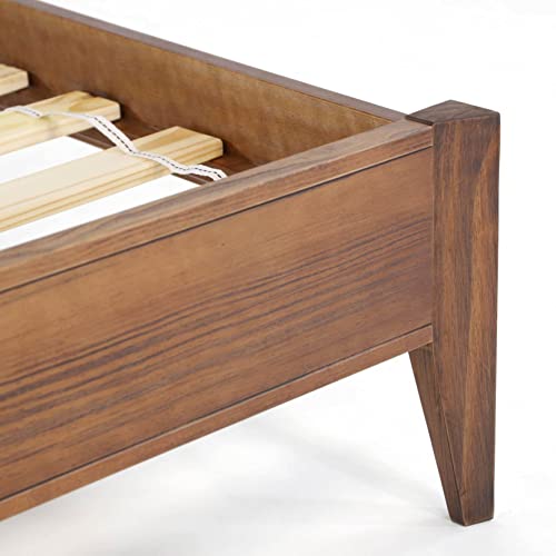 Solid Wood Platform Bed, Queen Size, Walnut W325341