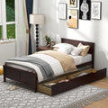 GOFLAME Twin Size Bed Frame with 2 Drawers, Platform Bed with Solid Wood Headboard & Footboard, Wood Slats Support Mattress Foundation, Under Bed Storage, No Box Spring Needed, Easy Assembly, White
