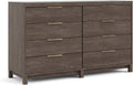 Tvilum Rainier 8 Drawer Double Dresser, Dark Chocolate