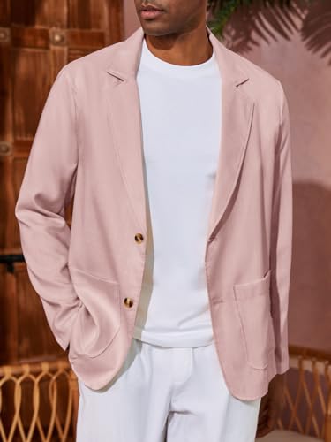 Men's Casual Linen Blazer Suit Jacket Slim Fit Lightweight N6986