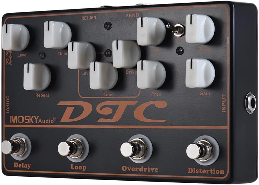 4-in-1 Electric Guitar Effects Pedal Distortion Overdrive Loop Delay G822