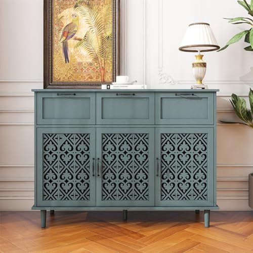 Sideboard Buffet Cabinet with Storage, 2 Door 3 Drawer, Farmhouse Wood Credenza L2054
