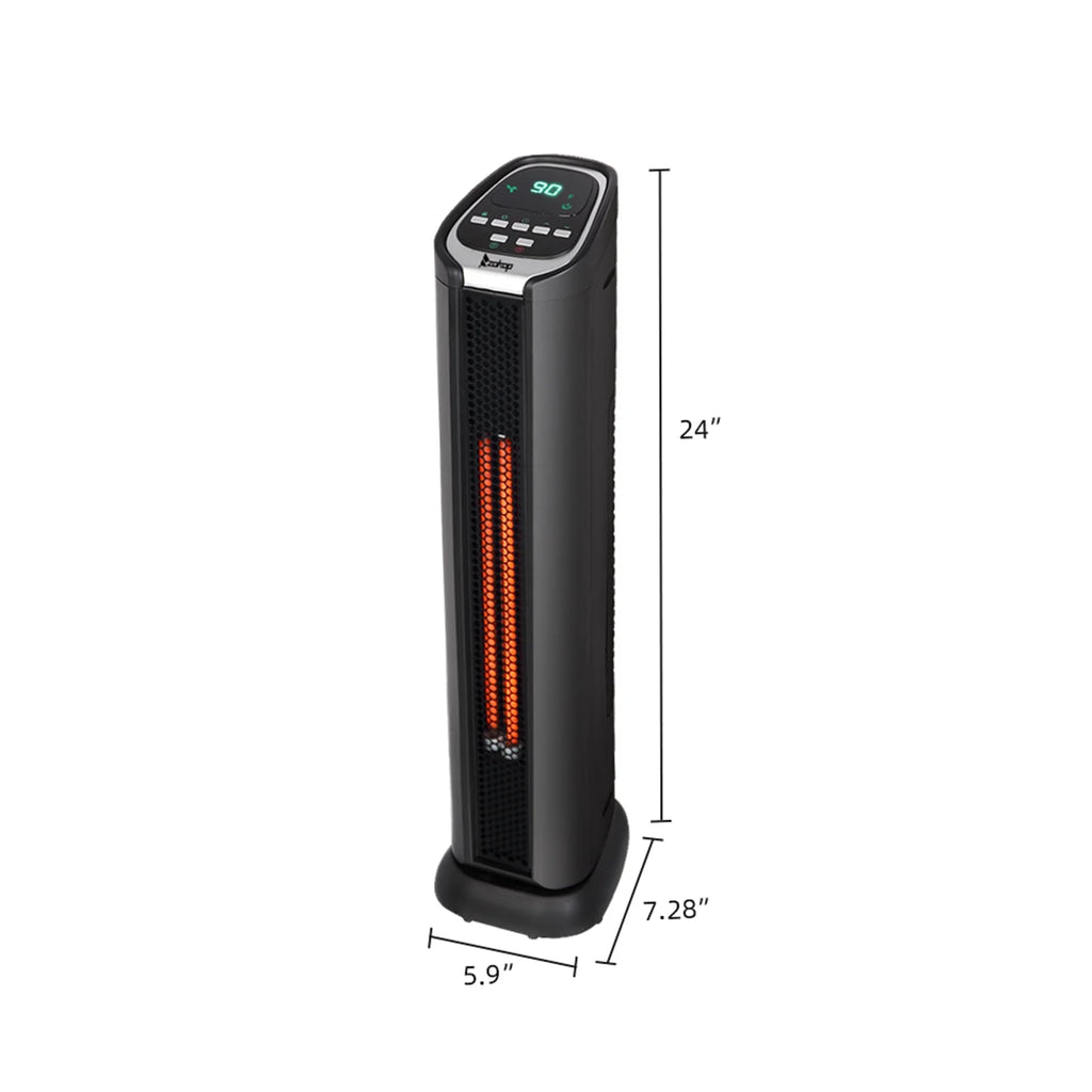 24" Indoor Quartz Infrared Space Heater with Thermostat and Remote D50005